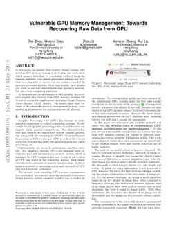 Vulnerable GPU Memory Management: Towards Recovering Raw Data from GPU