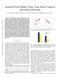 Learning From Hidden Traits: Joint Factor Analysis and Latent Clustering