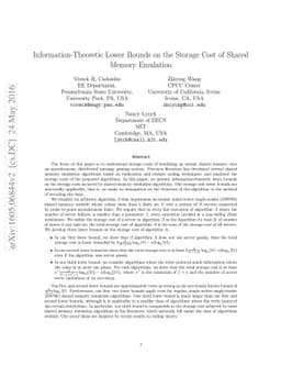 Information-Theoretic Lower Bounds on the Storage Cost of Shared Memory
  Emulation