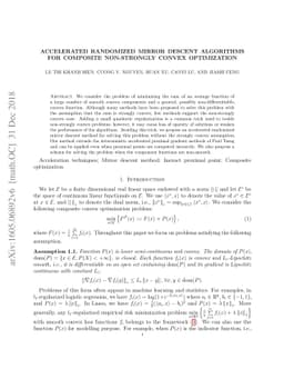 Accelerated Randomized Mirror Descent Algorithms For Composite
  Non-strongly Convex Optimization