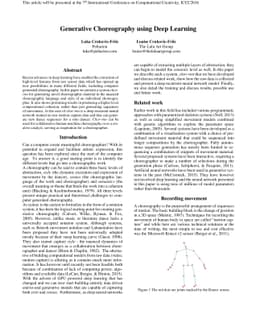 Generative Choreography using Deep Learning