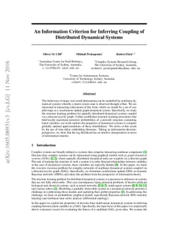 An Information Criterion for Inferring Coupling in Distributed Dynamical
  Systems