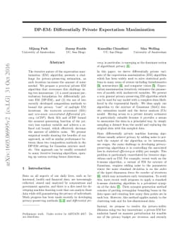 DP-EM: Differentially Private Expectation Maximization