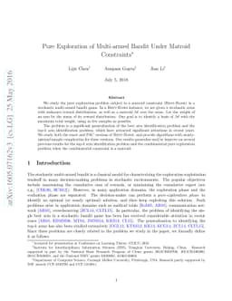 Pure Exploration of Multi-armed Bandit Under Matroid Constraints
