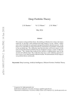 Deep Portfolio Theory