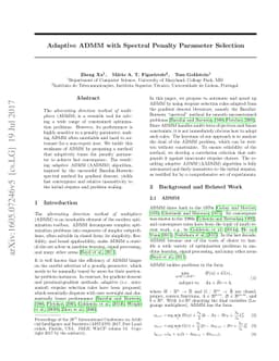 Adaptive ADMM with Spectral Penalty Parameter Selection
