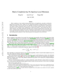Matrix Completion has No Spurious Local Minimum