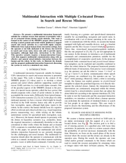 Multimodal Interaction with Multiple Co-located Drones in Search and
  Rescue Missions