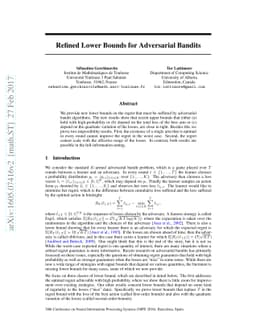 Refined Lower Bounds for Adversarial Bandits