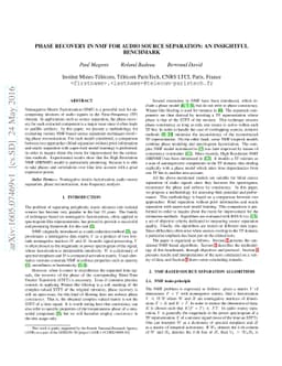 Phase recovery in NMF for audio source separation: an insightful
  benchmark