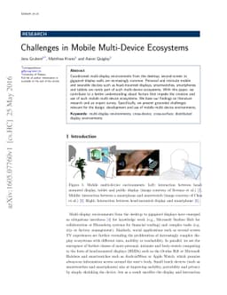 Challenges in Mobile Multi-Device Ecosystems