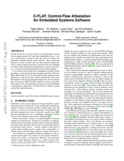C-FLAT: Control-FLow ATtestation for Embedded Systems Software