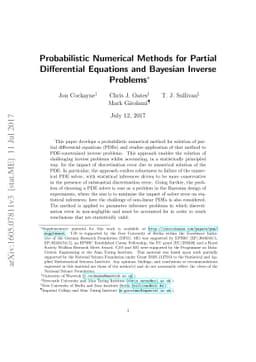 Probabilistic Numerical Methods for Partial Differential Equations and
  Bayesian Inverse Problems