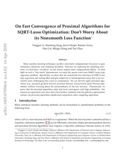 On Fast Convergence of Proximal Algorithms for SQRT-Lasso Optimization:
  Don't Worry About Its Nonsmooth Loss Function