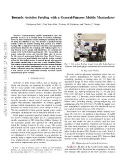 Towards Assistive Feeding with a General-Purpose Mobile Manipulator