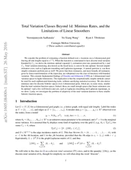 Total Variation Classes Beyond 1d: Minimax Rates, and the Limitations of
  Linear Smoothers
