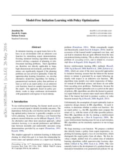 Model-Free Imitation Learning with Policy Optimization