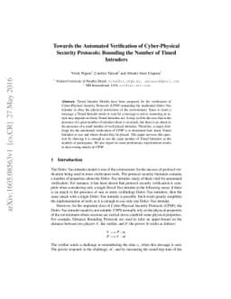 Towards the Automated Verification of Cyber-Physical Security Protocols:
  Bounding the Number of Timed Intruders