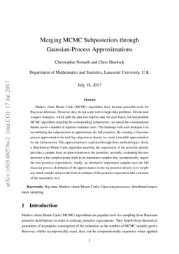 Merging MCMC Subposteriors through Gaussian-Process Approximations