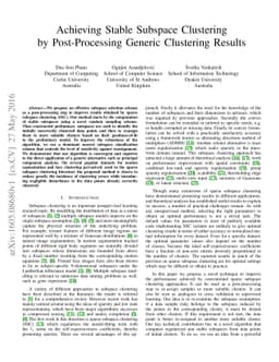 Achieving stable subspace clustering by post-processing generic
  clustering results