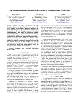 A Channelized Binning Method for Extraction of Dominant Color Pixel
  Value