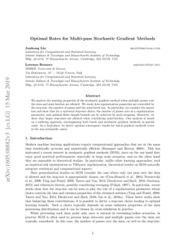 Optimal Rates for Multi-pass Stochastic Gradient Methods