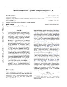 A simple and provable algorithm for sparse diagonal CCA