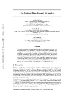 On Explore-Then-Commit Strategies