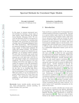 Spectral Methods for Correlated Topic Models
