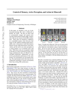 Control of Memory, Active Perception, and Action in Minecraft