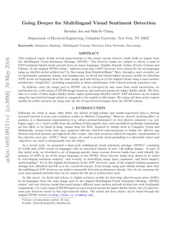 Going Deeper for Multilingual Visual Sentiment Detection