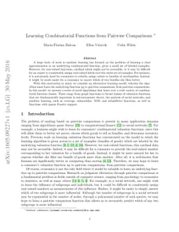 Learning Combinatorial Functions from Pairwise Comparisons