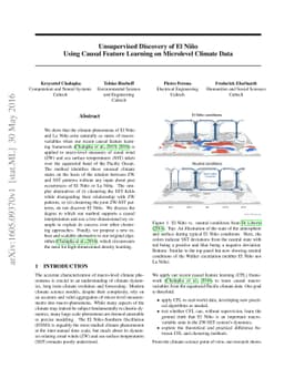 Unsupervised Discovery of El Nino Using Causal Feature Learning on
  Microlevel Climate Data