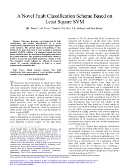 A Novel Fault Classification Scheme Based on Least Square SVM