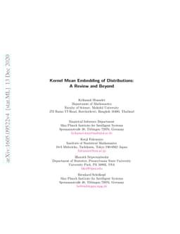 Kernel Mean Embedding of Distributions: A Review and Beyond