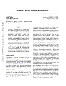 Horizontally Scalable Submodular Maximization