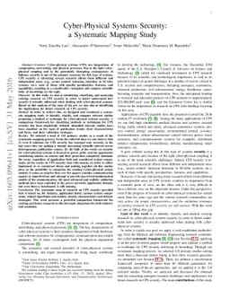 Cyber-Physical Systems Security: a Systematic Mapping Study