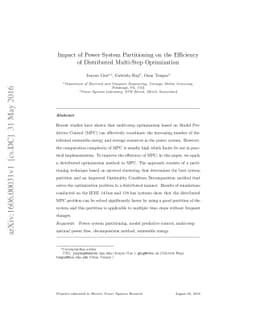 Impact of Power System Partitioning on the Efficiency of Distributed
  Multi-Step Optimization