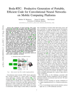 Boda-RTC: Productive Generation of Portable, Efficient Code for
  Convolutional Neural Networks on Mobile Computing Platforms