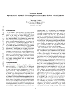 OpenSalicon: An Open Source Implementation of the Salicon Saliency Model
