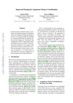 Improved Parsing for Argument-Clusters Coordination