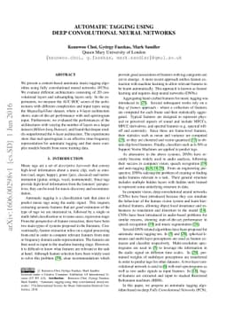 Automatic tagging using deep convolutional neural networks