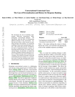 Conversational Contextual Cues: The Case of Personalization and History
  for Response Ranking
