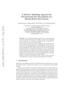 A 3D Face Modelling Approach for Pose-Invariant Face Recognition in a
  Human-Robot Environment