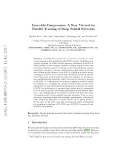 Ensemble-Compression: A New Method for Parallel Training of Deep Neural
  Networks