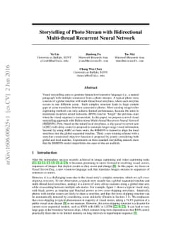 Storytelling of Photo Stream with Bidirectional Multi-thread Recurrent
  Neural Network