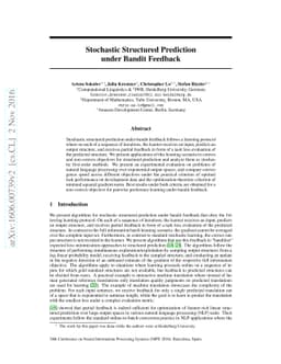 Stochastic Structured Prediction under Bandit Feedback