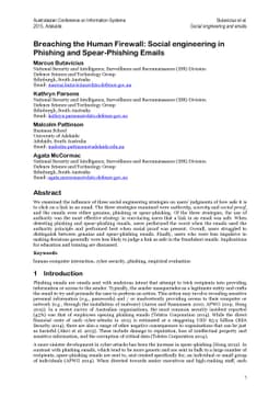 Breaching the Human Firewall: Social engineering in Phishing and
  Spear-Phishing Emails
