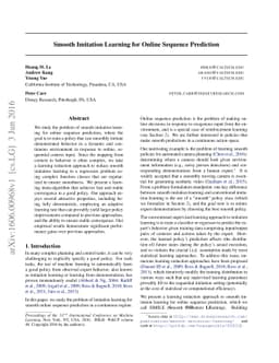 Smooth Imitation Learning for Online Sequence Prediction