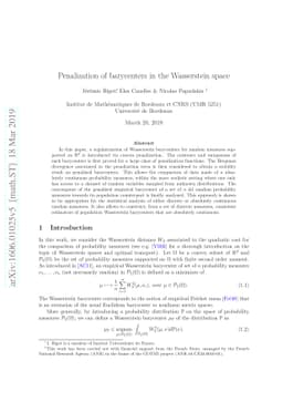 Penalized Barycenters in the Wasserstein Space